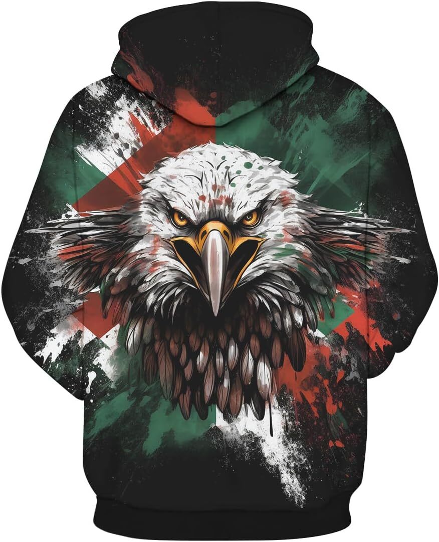 Hoodie for Mens Womens Retro Mexican Eagle 3D Print Hoodie Mexico Graphic Hoodies Sweatshirt Pullover For Men Graphic Hoodies sweatshirt Hip hop Warmt