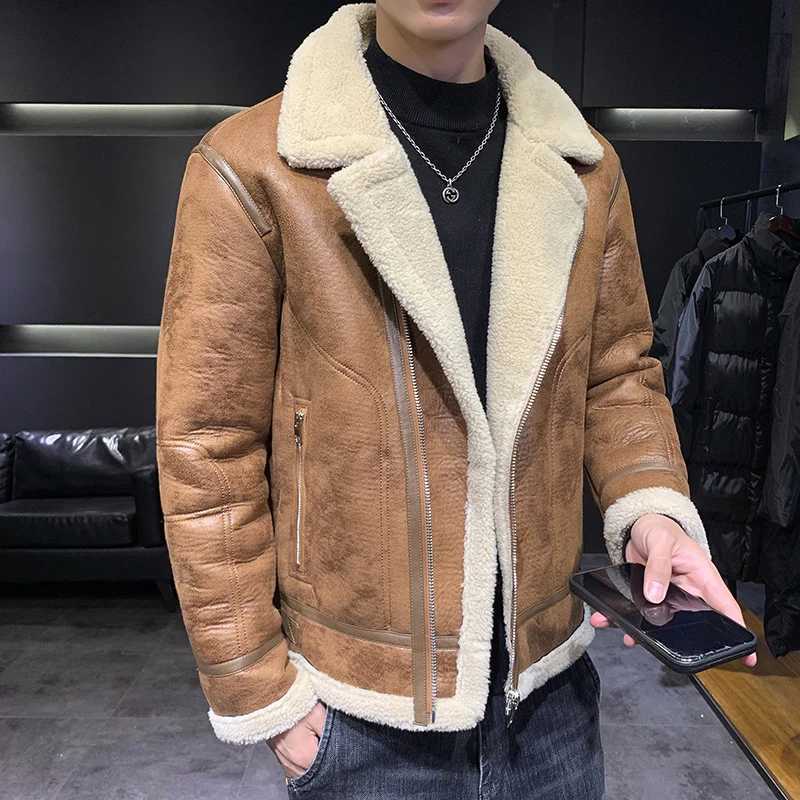 2023 autumn and winter mens top high-quality wool lining mens casual day jacket velvet warm jacket X241023