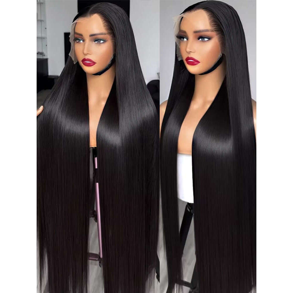 Bone Inch Straight Human Hair Wigs x HD Lace Frontal Wig Glueless Ready To Wear Peruvian Preplucked For Women