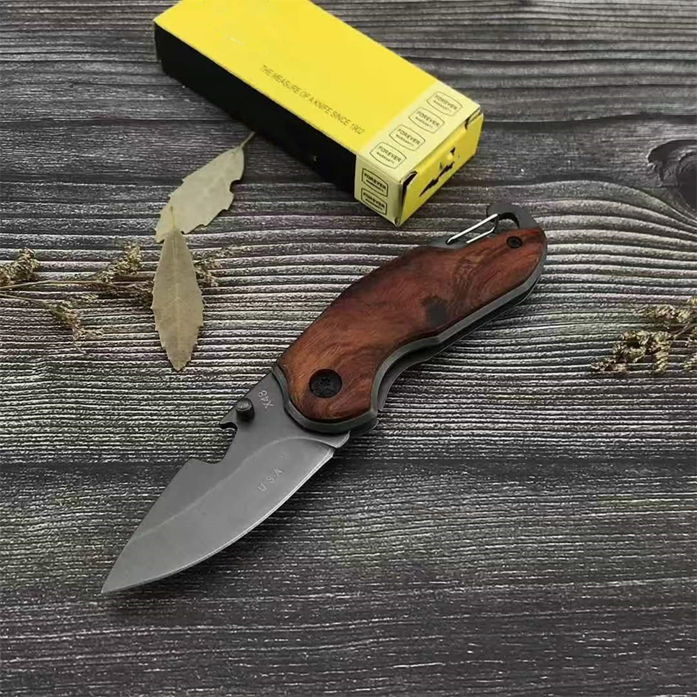 Mini BK X48 Outdoor Folding Knife Mahogany Creative Boutique Defensive Pocket Knife Multi-function Key Chain Knife Hunting Rescue Survival Portable Tool 5