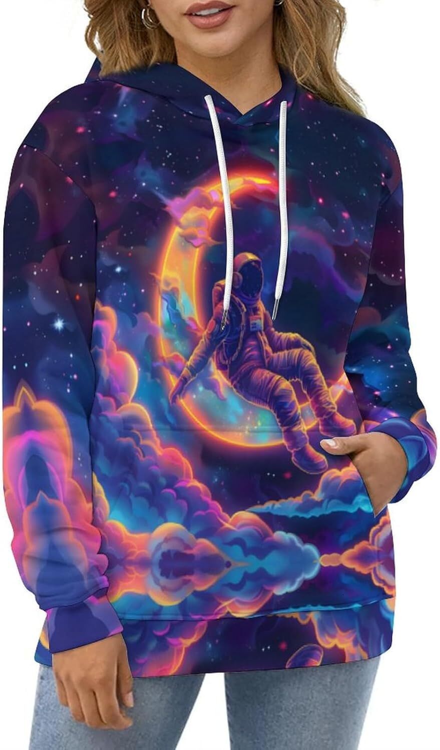 Hoodie for Mens Womens Unisex 3D Digital Print Sweatshirts Hooded Top Galaxy Pattern Pullover Hoodie Graphic Hip hop Warmth