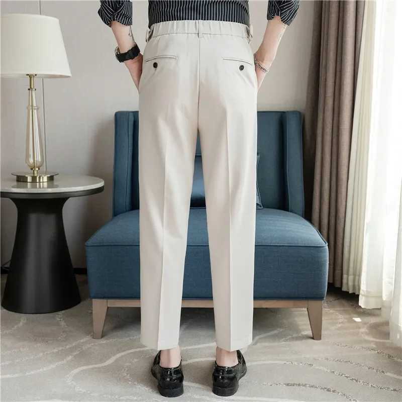 Men Dress Pants Trousers 2024 Autumn New British Style Straight Slim Fit formal Suit Pants Solid Casual Fashion Men ClothinXJ241023