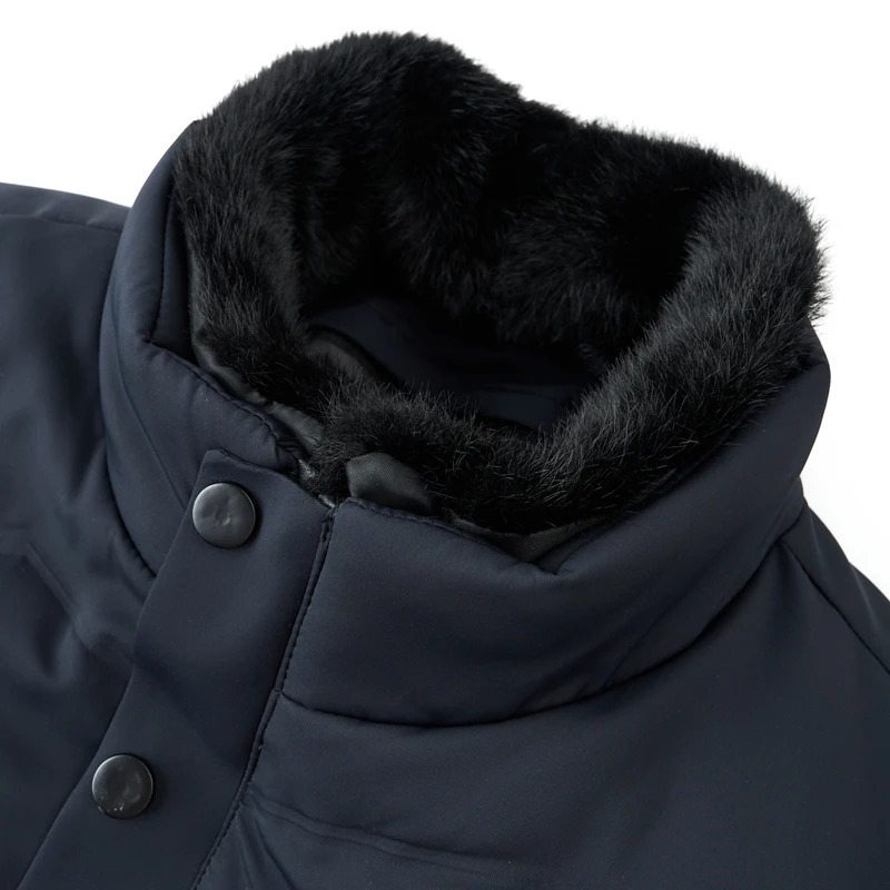 YX-2611 Mens White Duck Down Jacket Winter Thick Jacket Fur Integrated Collar Detachable Casual Business Warm Jacket 241022