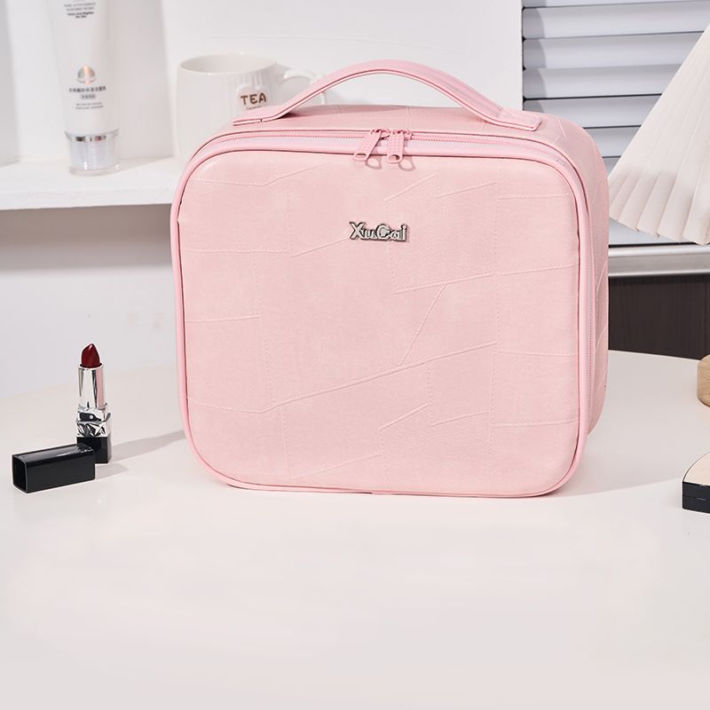 Organiser Bag - Chic Pink Cosmetic Travel Case, Large Capacity Portable Storage, Makeup Bags For Women, Lightweight Daily Use New Free Delivery Design