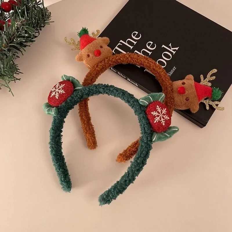 2PCS Christmas Headbands XMAS Hairband Deer Antlers Headpiece Santa Claus Hair Accessories for GirlsChristmas Decor HeadbandsX241022