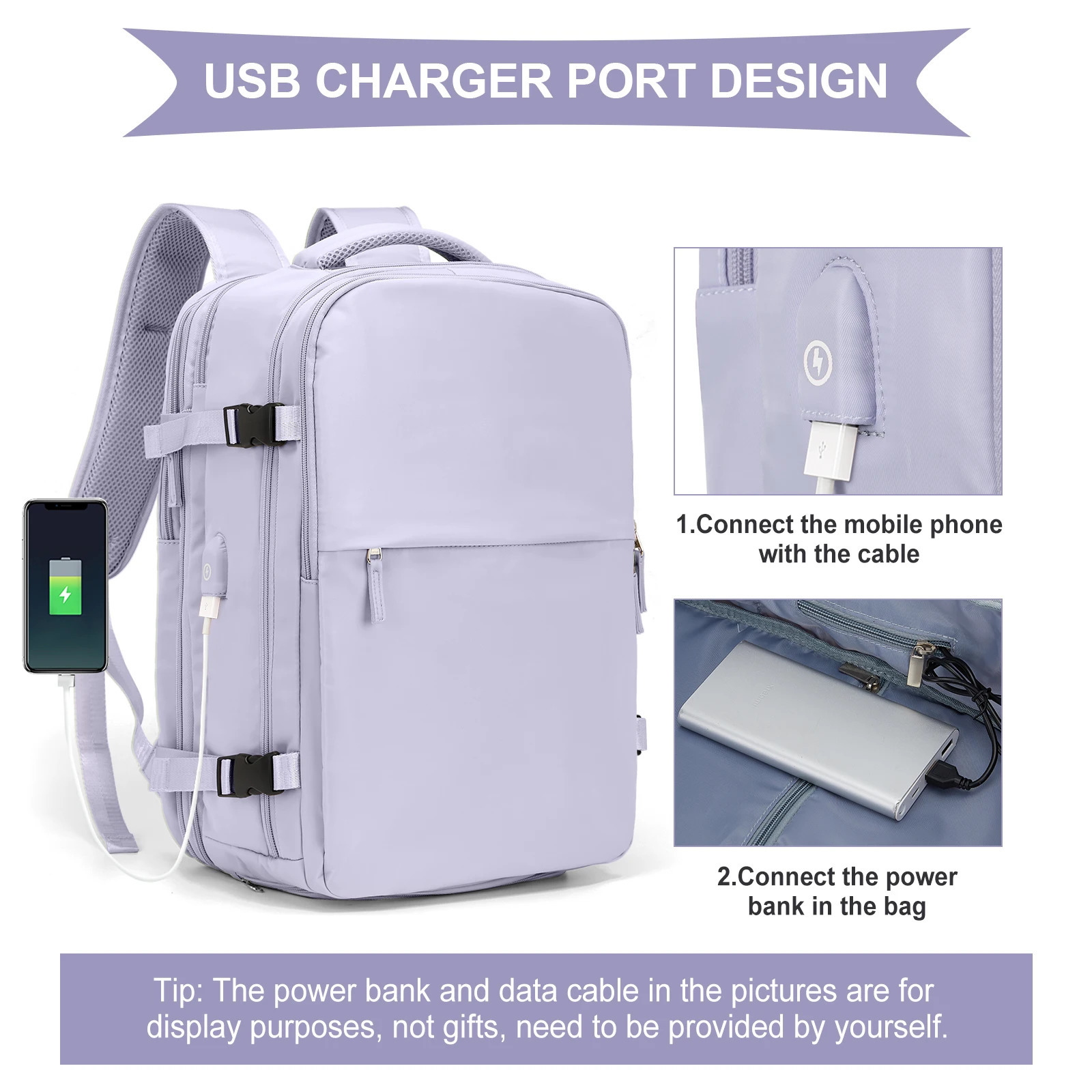 Large Laptop Backpack Expandable Flight Approved Backpack for Women Weekender Carry on Backpack Hiking Backpack 241023