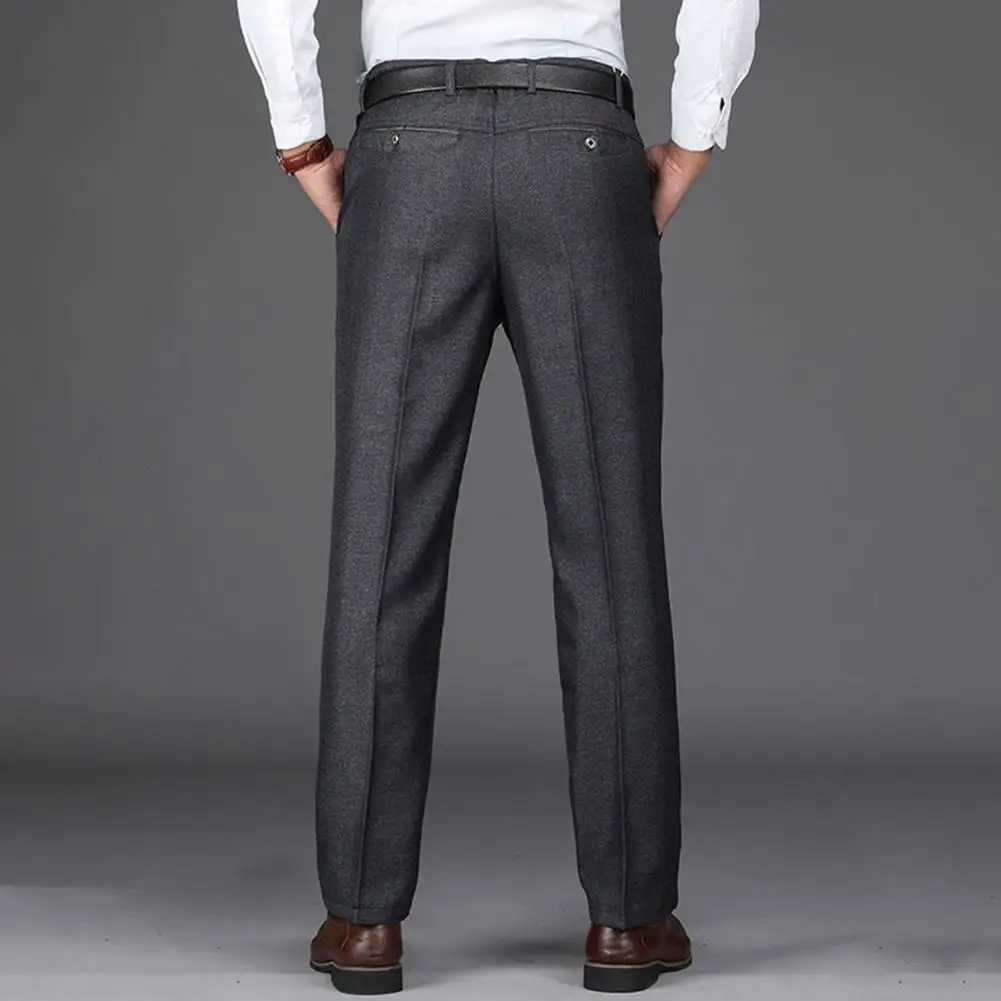 Chic Wedding Suit Pants Straight Match Shirt Pocket Business Groom Suit PantsX241023