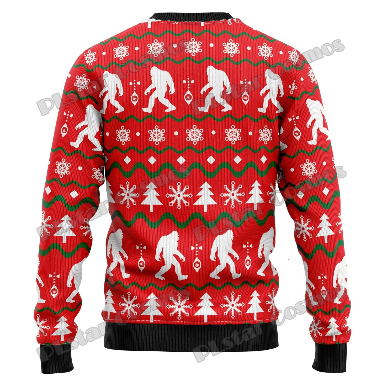 Autumn Winter Unisex Casual Knit Pullover Sweater Amazing Bigfoot Pattern 3D Printed Mens Ugly Christmas KMY01 241022
