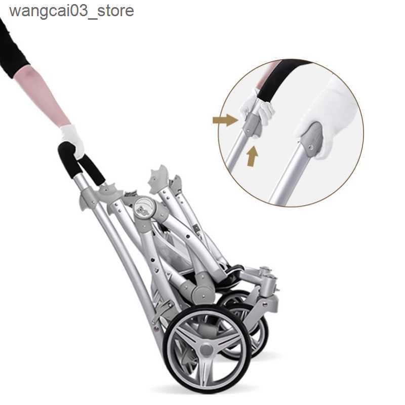 Strollers# Luxury Twin Baby Stroller Can sit or lie down High Landscape Pram Light And Shock Proof Folding Double Stroller baby accessories L240910
