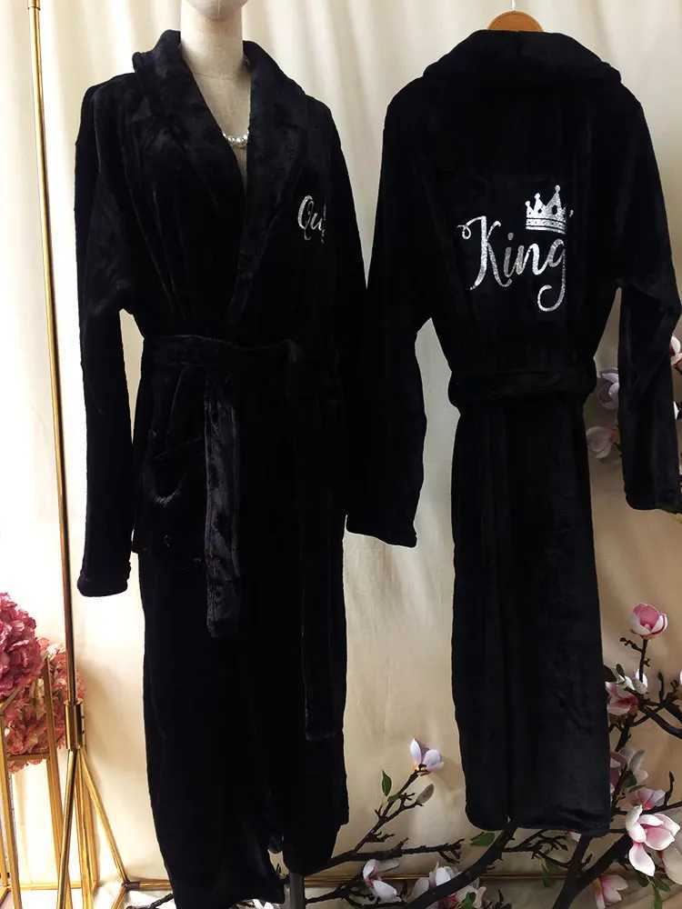 King and Qun Bathrobes Mr. and Mrs. Robes Match Robes Moon Gift Plush Bathrobes Anniversary Gift Wife Husband Comfortable Terry W241023