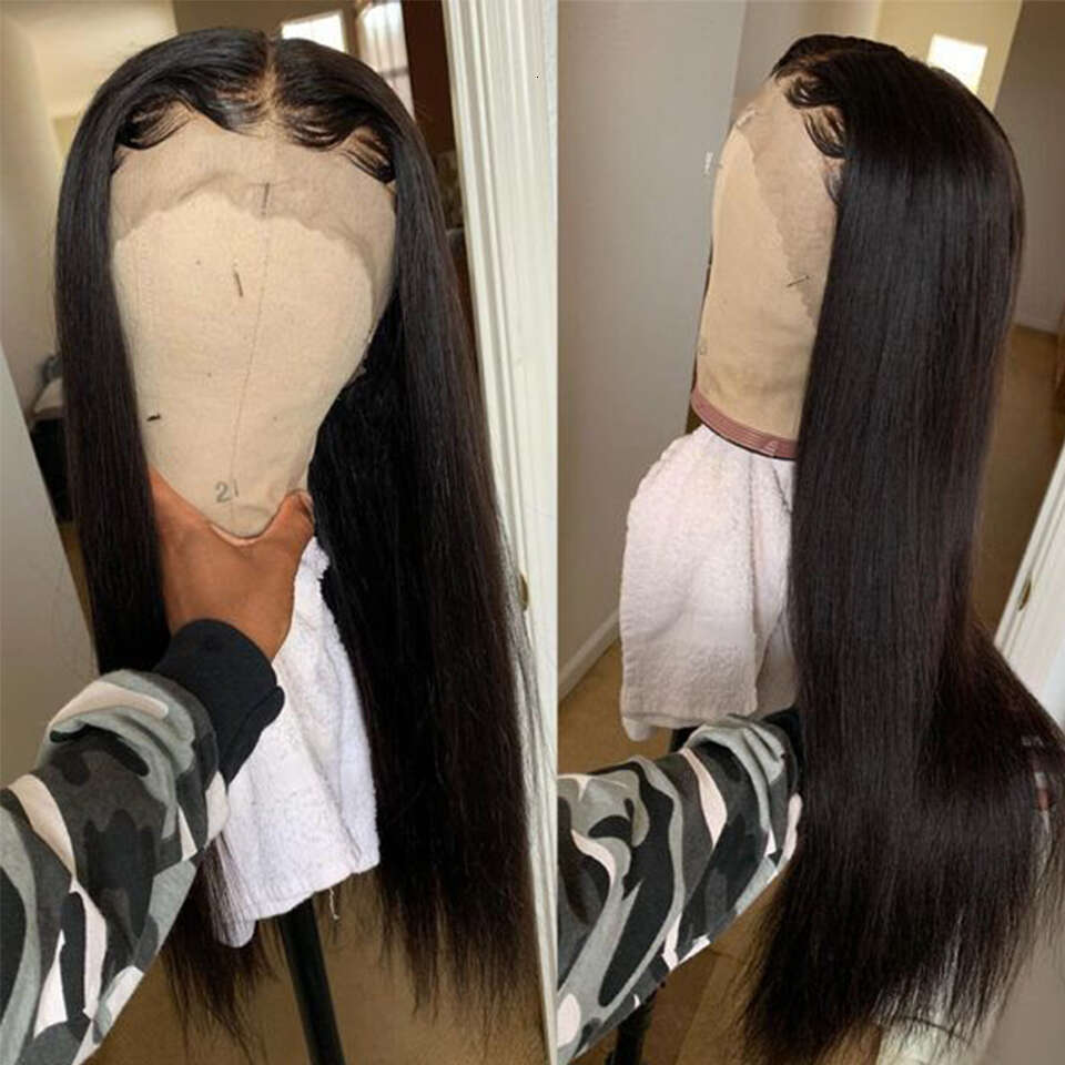 Lekker Bone Straight Transparent Frontal Human For Women Pre Plucked Glueless Brazilian Remy Hair HD Lace Long Wig