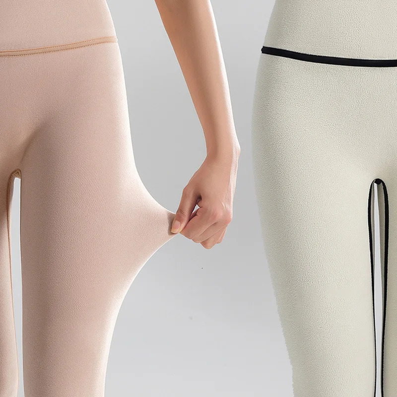 Velvet Sharkskin Legging Womens Autumn and Winter High Waist Warm Pants with Tight and Elastic Abdomen Trouser 241023