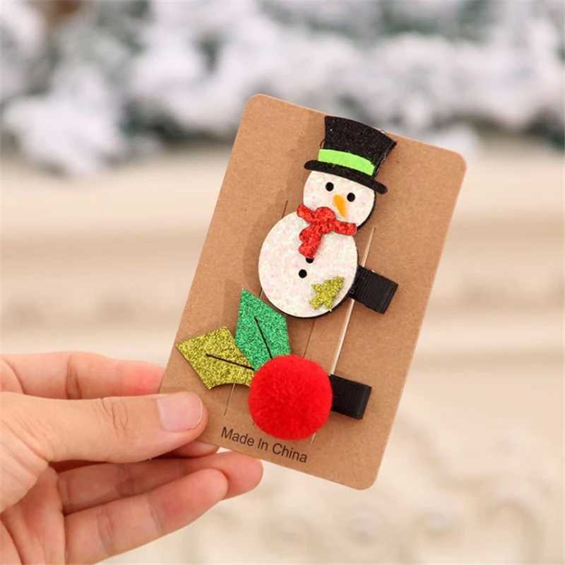 2pcs/set Christmas Hair Accessories Childrens Hair Clip Girls Holiday Party Hairpins Santa Claus Deer Tree Hair OrnamentX241022