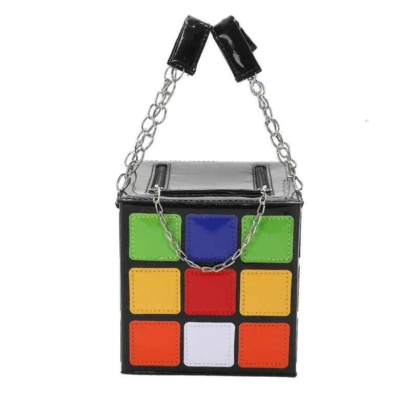 Womens cubic handbag square box clutch bag colorful wallet 241023