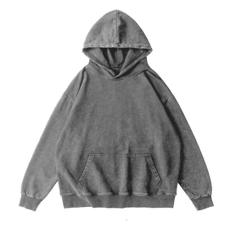 High end Cotton Oversize Distressed Men s and Women Hoodie Drop Shoulder Retro Fashion Brand Washed Loose Fahion Br Wahed Looe
