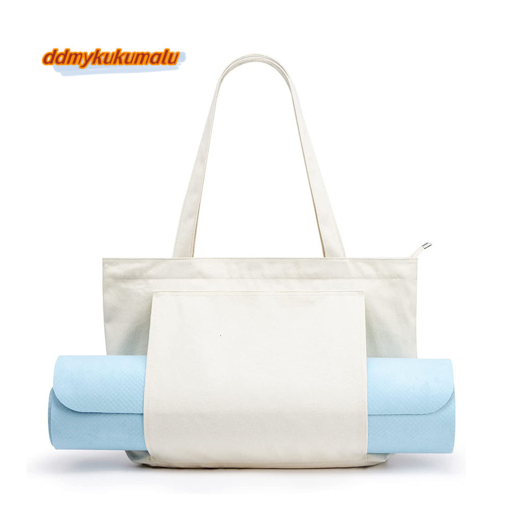 Women's canvas handbag, yoga mat, carrying pocket, travel, fitness, office bag, strap, one shoulder bag #22 kukumalu