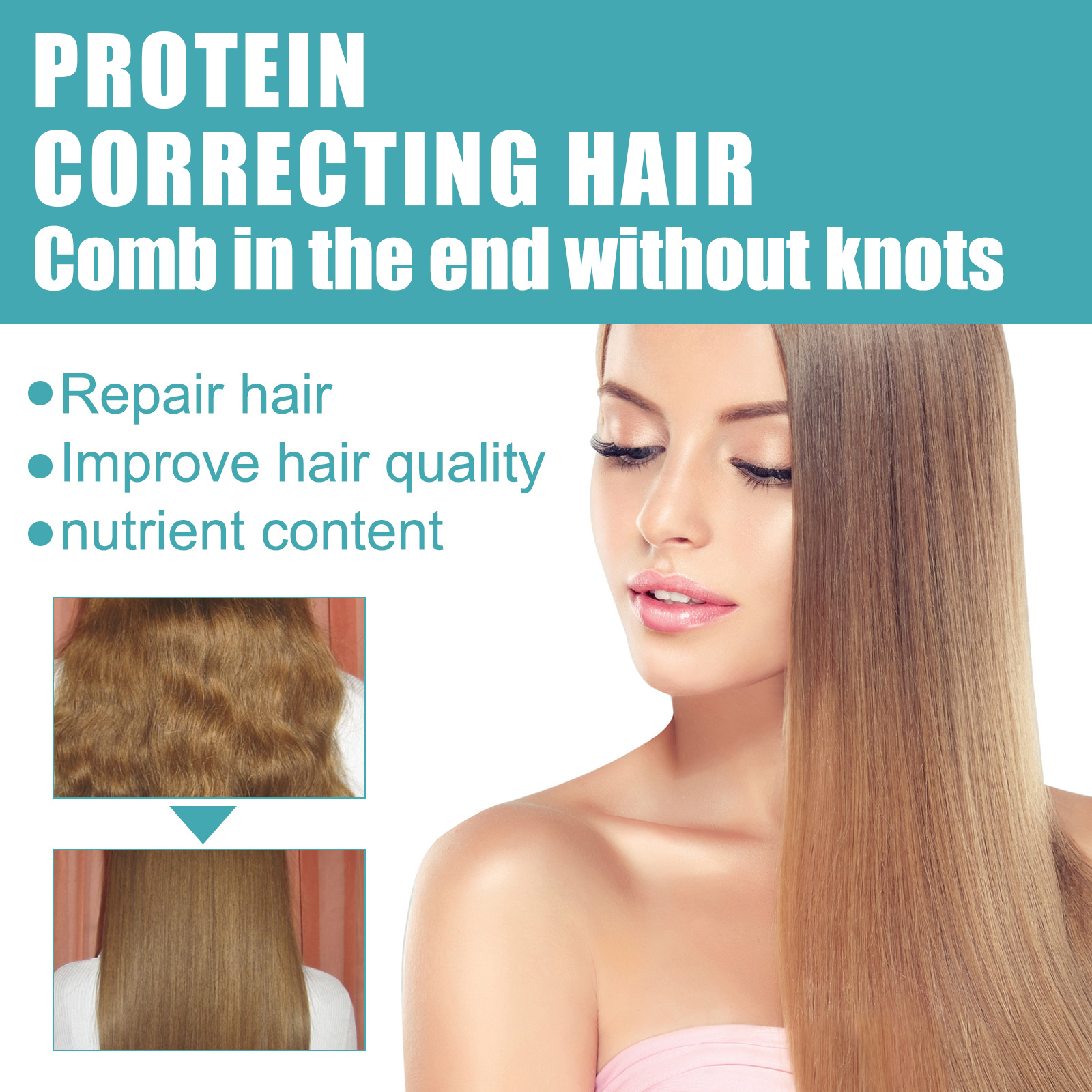 US stock EELHOE Hair Straightening Mousse Smooth Hair Care to Smooth frizz Split Repair damaged hair Care Cream