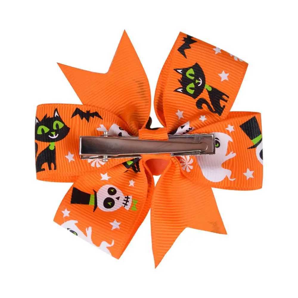 6/12/20Pcs/lot Christmas Day Hairpin Ribbon Cheer Up Hairclip Funny Pumpkin Head Halloween Hair Clips for Kids Hair AccessoriesX241022
