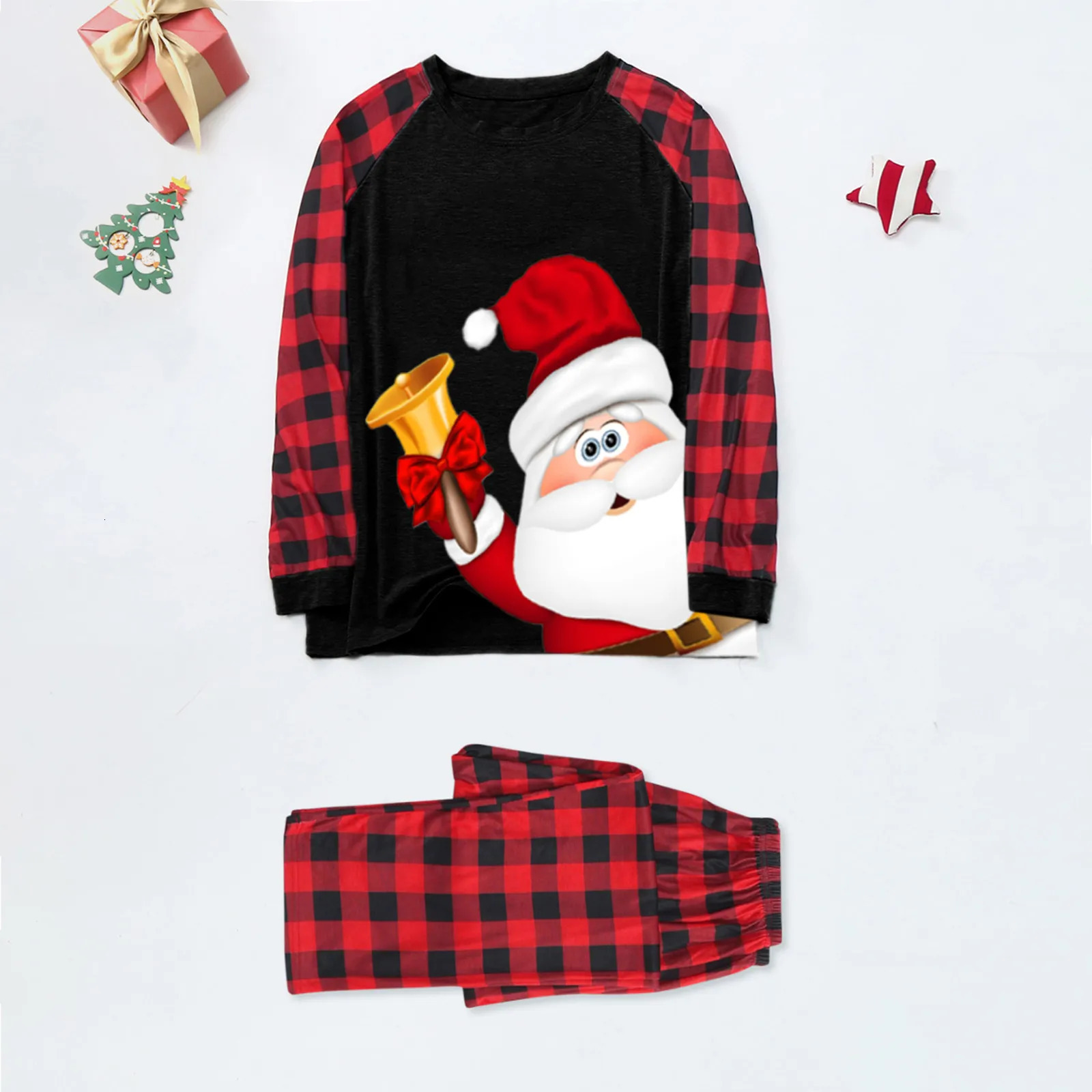 Santa Claus prints Christmas family matching sets Christmas shirts tops and pants Christmas pajamas Navidad Para Familias 241022