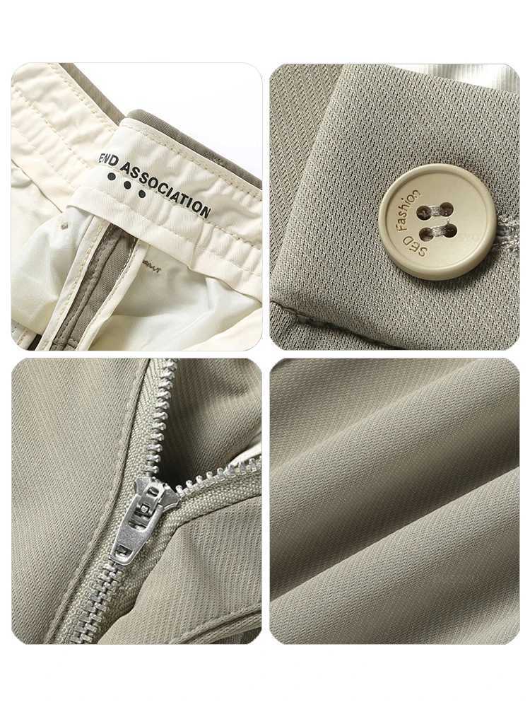 Brand Clothing Summer Mens Ankle-Length Suit Pants Thin Business Straight Elastic Waist Grey Office Work Formal TrousersX241023