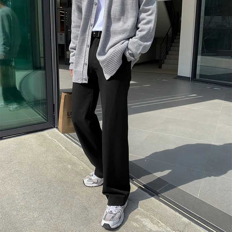 Black Gray Suit Pants Men Fashionable Social Mens Dress Pants Korean Loose Casual Straight Trousers Mens Office Formal PantsX241023