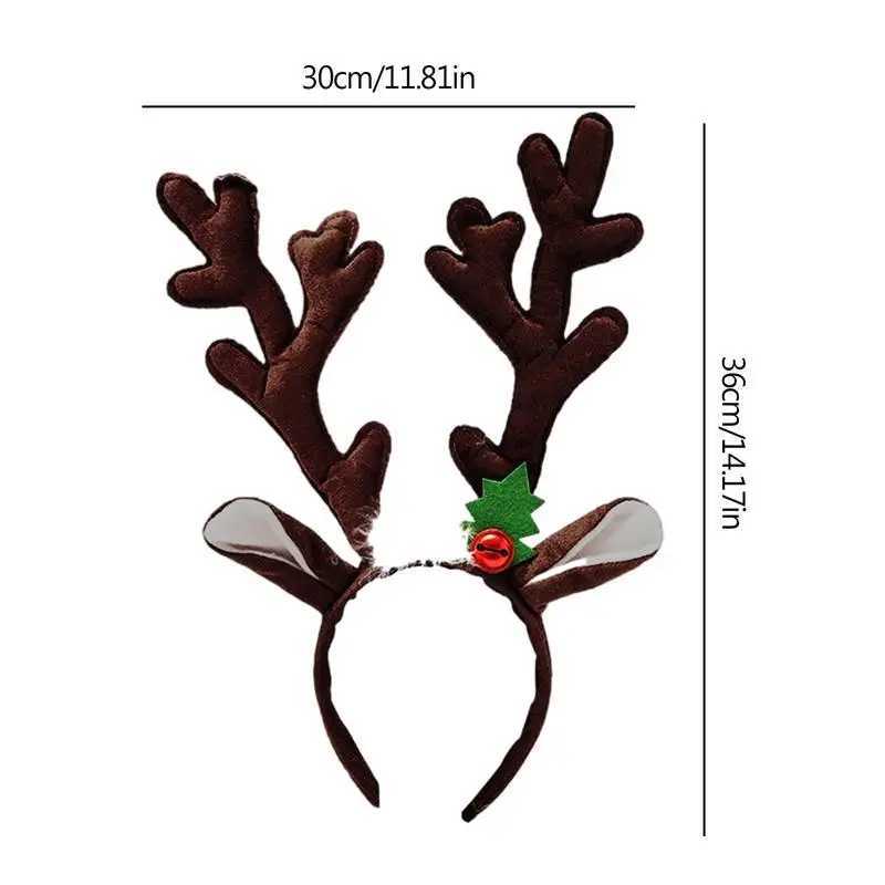 Christmas Elk Antlers Headband Bell Antler Hair Accessories Reindeer Antlers Ears Head Hoop Christmas New Year Decoration 2024X241021