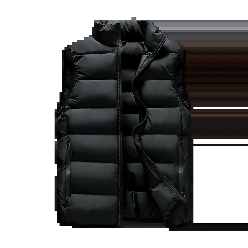 autumn spring thick youth Korean fashion down cotton mens warm plus size vest jacket cool shoulder vest 241023