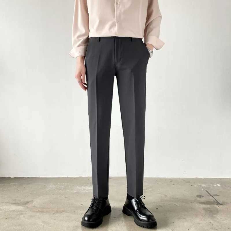 New Spring Autumn Men Korean Fashion Business Casual Slim Suit Pants High Quality Solid Formal Straight Trousers PantnesX241023