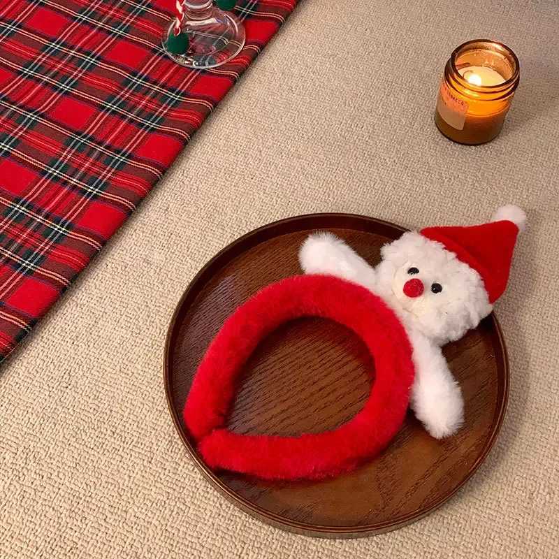 Cute Christmas Headband Cartoon Santa Claus Snowman Elk Rabbit Hair Band Gifts Happy New Year 2024 Merry Christmas Headwear GiftX241022
