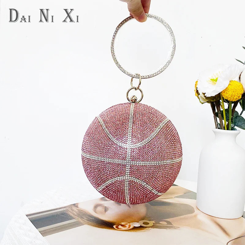 er fashion basketball handbag crystal rhinestone bag shiny wallet womens night clutch party wallet 241023