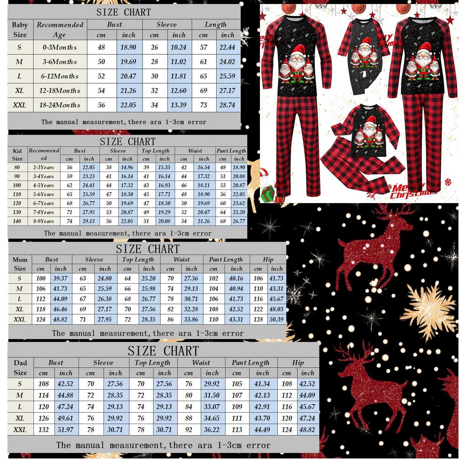 Christmas Sweet Parent-child Outfit Cute Santa Claus Patterned Clothing Mother And Daughter Matching Set pijamas navidad familiaXJ241008