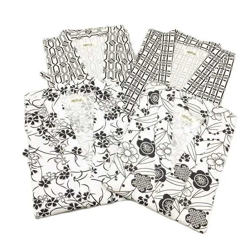 Kimono pajamas mens evening gown double-layer cotton pajamas Japanese loose home clothes loose printed pajamas W241023