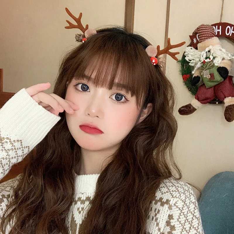 Christmas Hairpin Antler Hair Clips For Girl Deer Ear Festival Party Hairgrips Barrette Headwear Kids Cute Hair Accessories GiftX241021