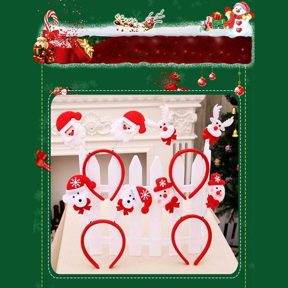 Christmas Headband Santa Claus Elk Antlers Reindeer Headband Cosplay Ears Led Glowing Ornaments Party Christmas Hair AccessoriesX241021