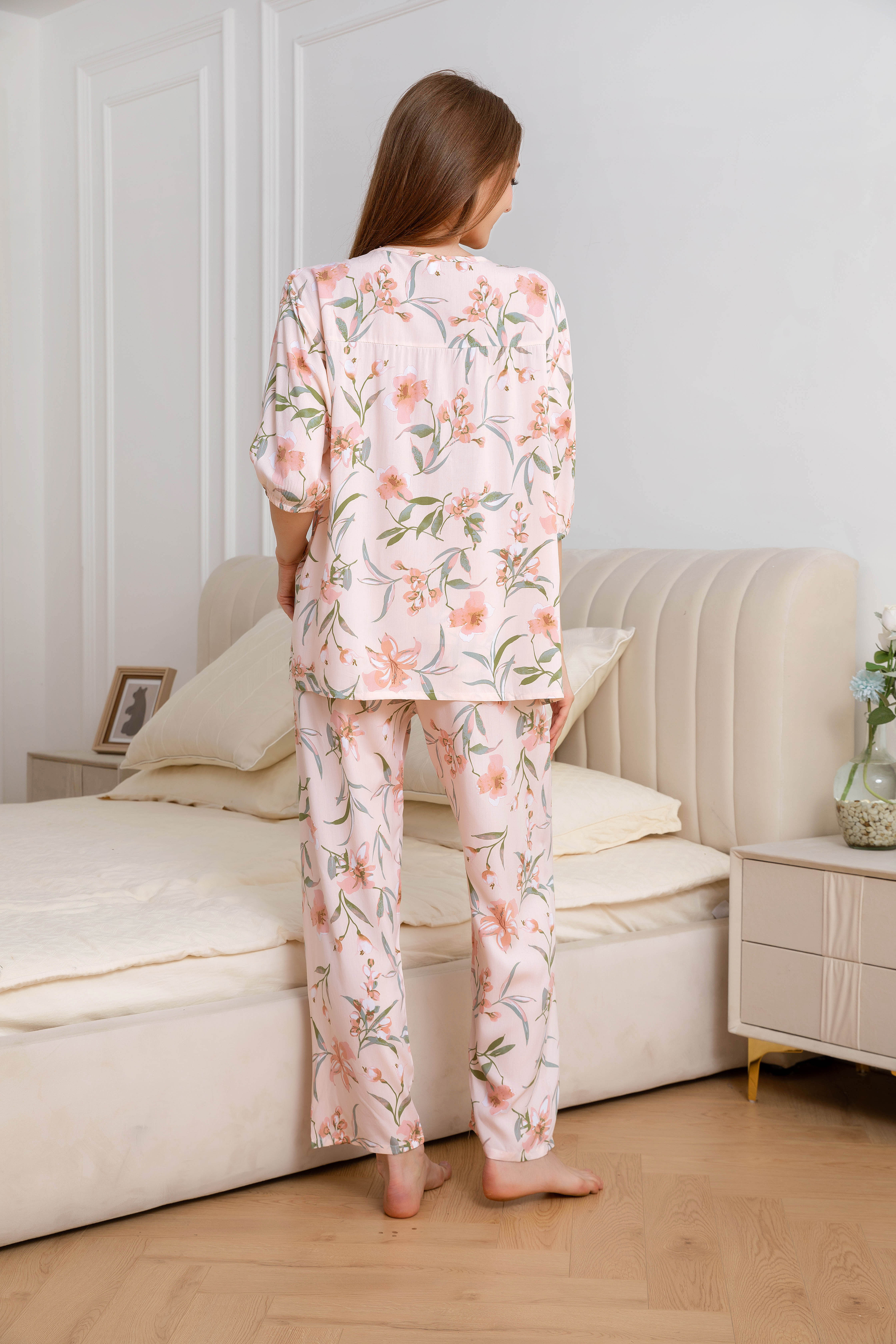 Women's home clothes pajamas foundation make-up gardenia trousers suit C201