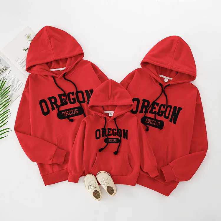 Family Matching Long Sleeves Top Father And Son Clothing Mother Daughter Matching Clothes Parent-Child Autumn Hooded SweatshirtsXJ241008