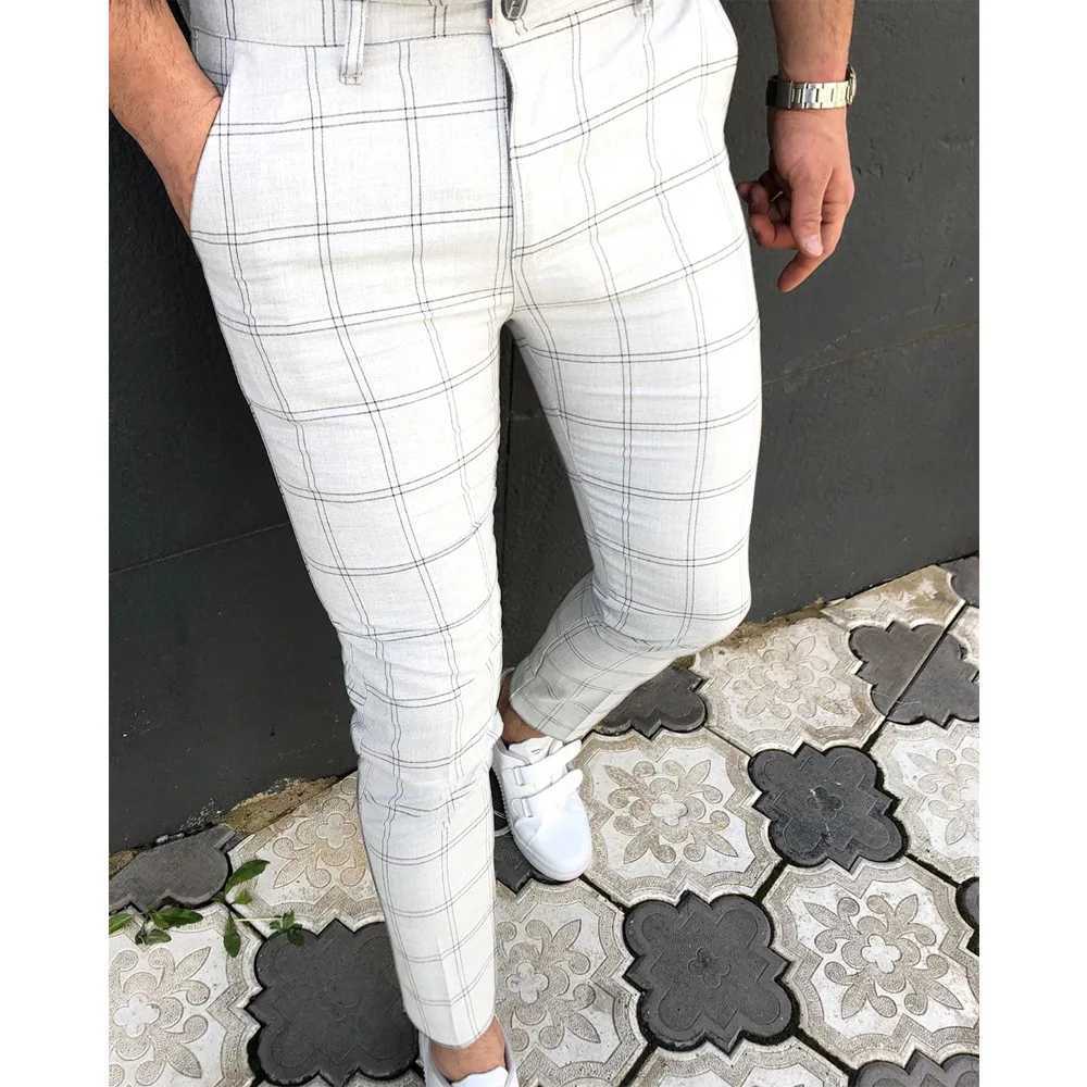 Plaid Fashion Mens Pants Europe and the United States British Style Comfortable Casual Formal Pants Hundreds of Suit TrousersX241023
