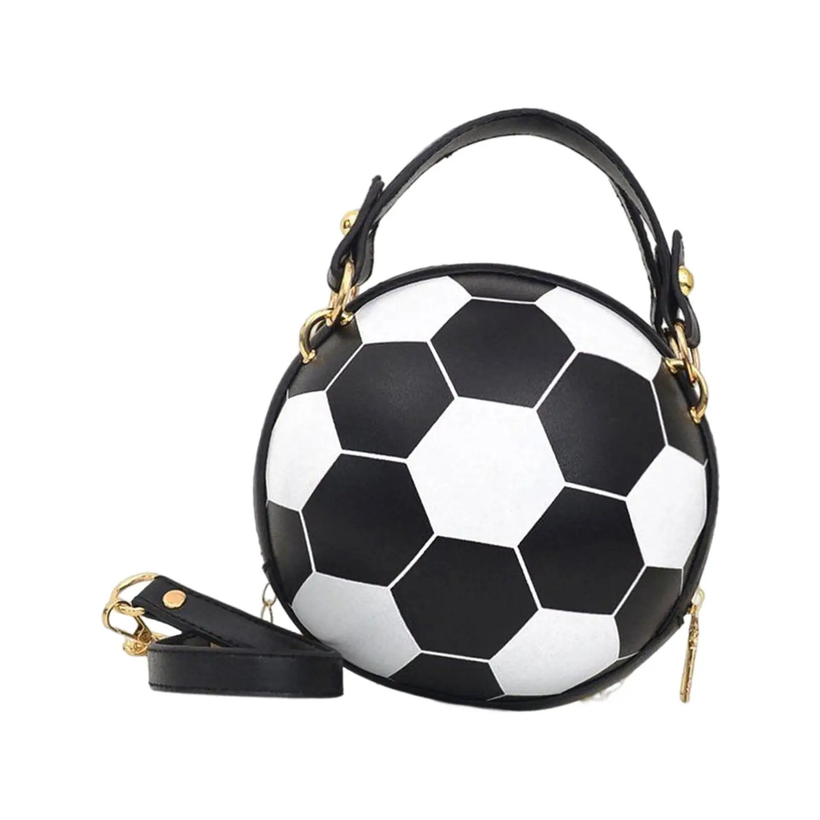 Womens football cross body bag circular handbag messenger bag PU shoulder bag makeup evening street casual mobile phone 241023