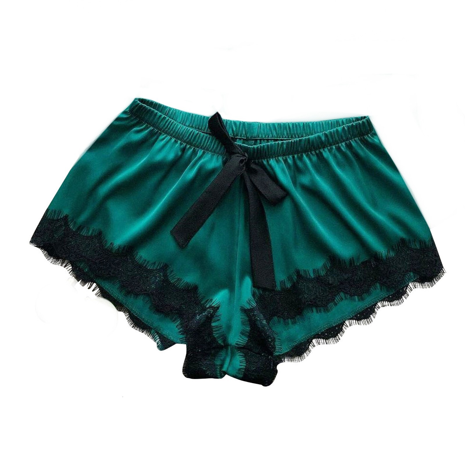 2025 fashion New designer sexy women s plus size satin lace V neck vest bow shorts set pajamas Pamas gerie