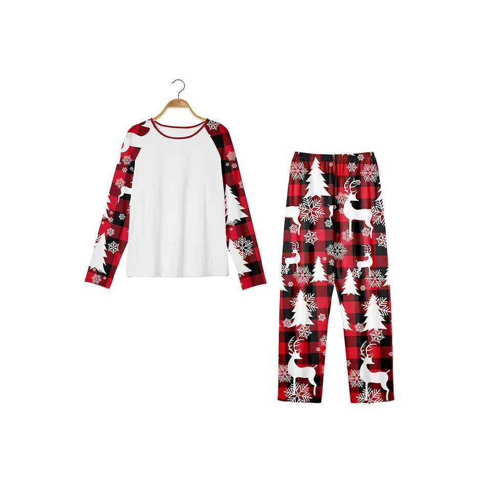 Home Clothes Parent-child Matching Outfits Sublimation Blanks Polyester Long Sleeves For Heat Transfer Print Xmas Pajamas SuitXJ241008