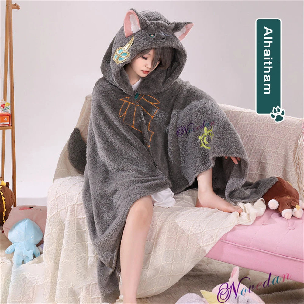 Genshin Impact Xiao Hutao Ghost Wanderer Traveler Kazuha cosplay blanket cape Cape Town funny wool pajamas anime costume hoodie 241023