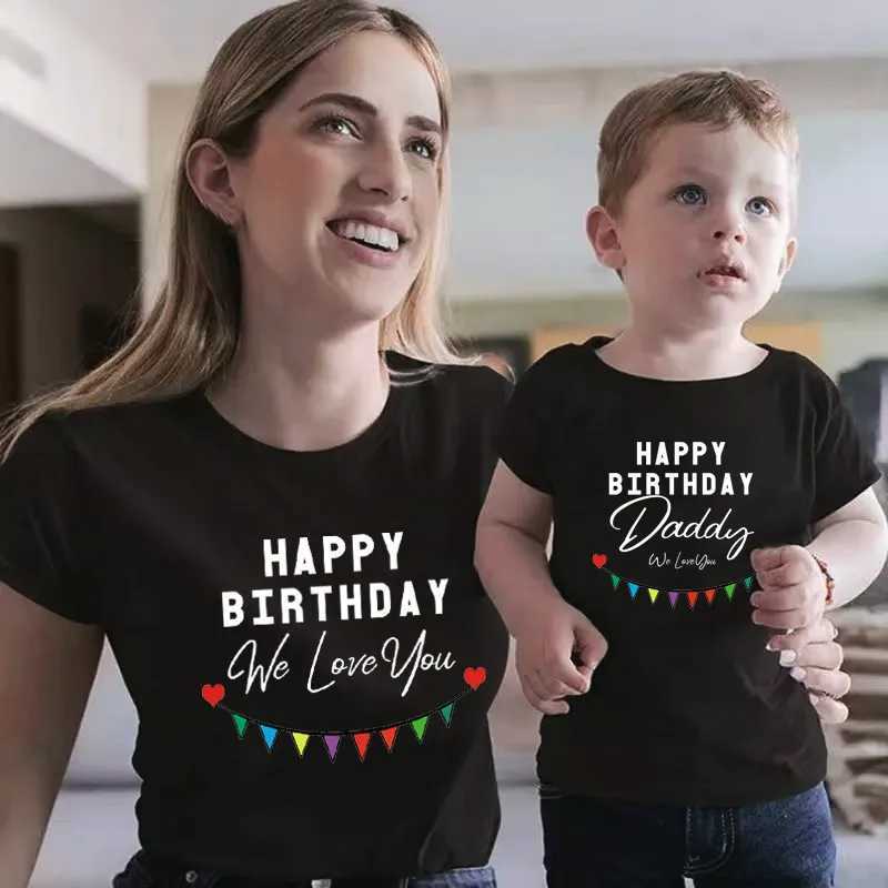 Happy Birthday Daddy We Love You Family Matching Outfits Gift to Dad Mother and Kids Shirts Baby Bodysuit Birthday PresentsXJ241008
