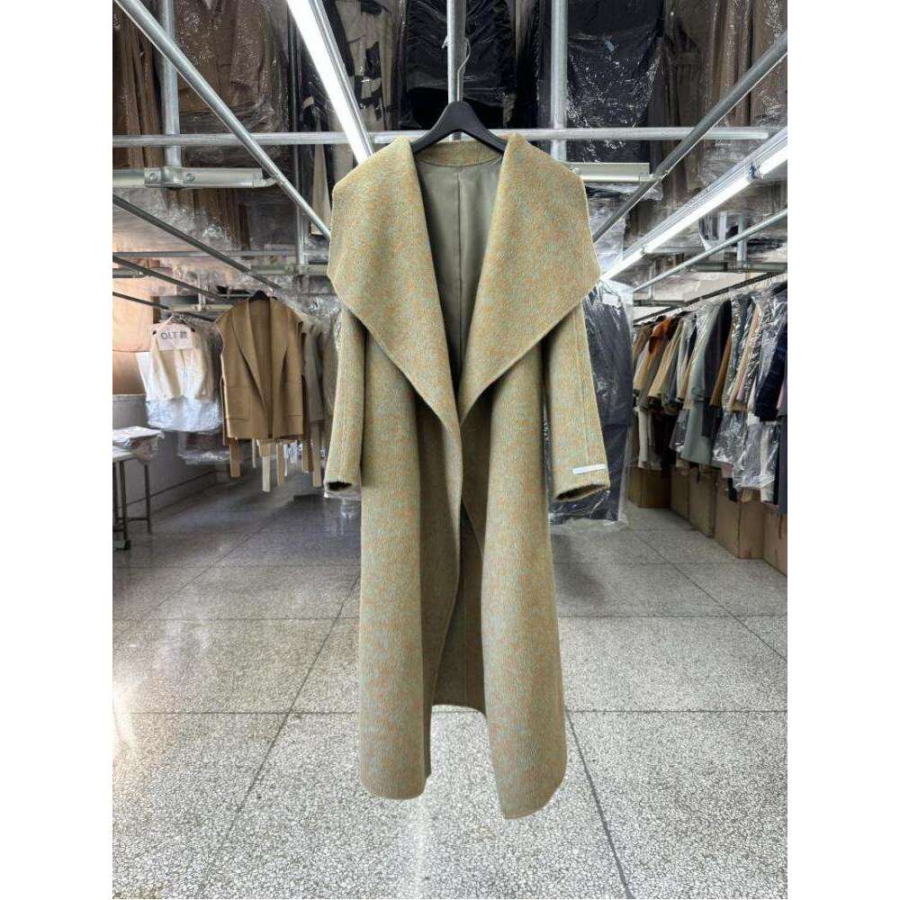 Large Lapel Woolen Jackets Autumn And Winter Korean Style Loose Lazy Lace-Up Women's Long Wool Coats Outerwear