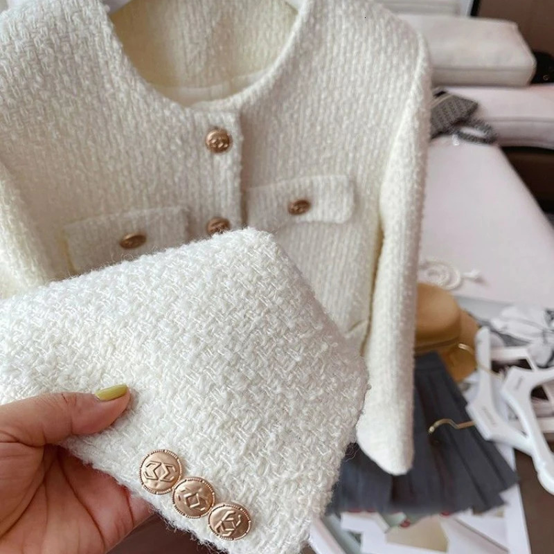 Classic Style Coarse Coat Pocket Coarse Coat Office Womens Set Jacket Fashion Womens Coarse Coat Basic Jacket Coat 241023