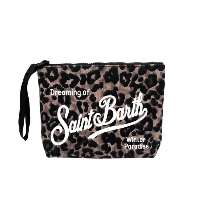 SAINT BARTH Autumn Winter New Women's European And American Clutch Bag leopard Print Canvas Diving Handbag