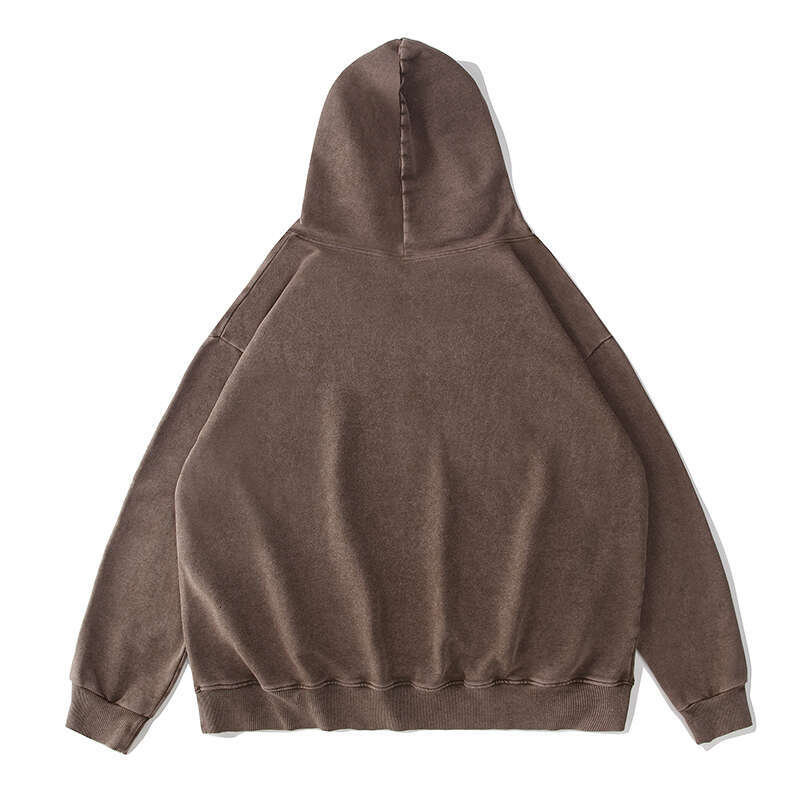 High end Cotton Oversize Distressed Men s and Women Hoodie Drop Shoulder Retro Fashion Brand Washed Loose Fahion Br Wahed Looe