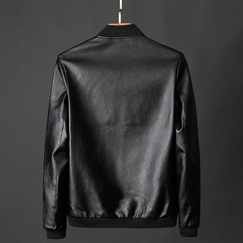 Plus Size 8XL 7XL Winter Leather Jacket Mens Bomber Motorcycle PU Jacket Leather Cover Retro Black Pocket Zipper Jacket X241023