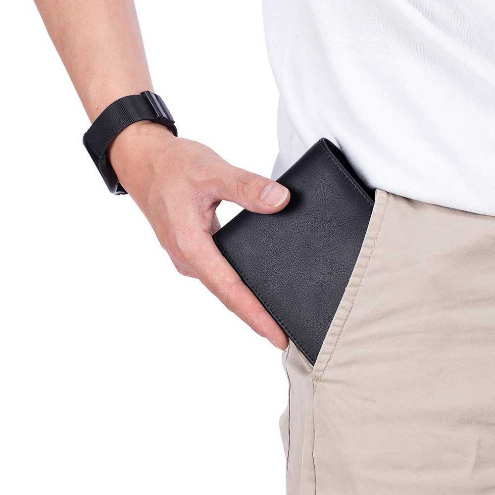 Real denim leather mens short wallet RFID blocking card holder coin pocket wallet friend husband fathers best gift Z250411