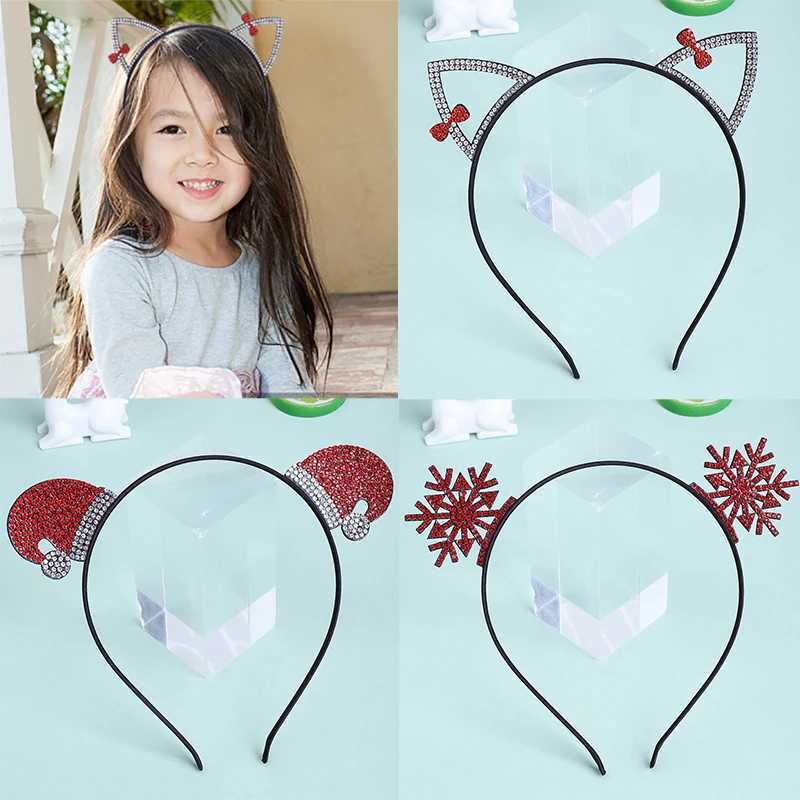 10pcs/set Christmas Hair Bands Snowflake Hats Christmas Tree Hair Bands for Children Girls Cute Hair Bands Hair AccessoriesX241022