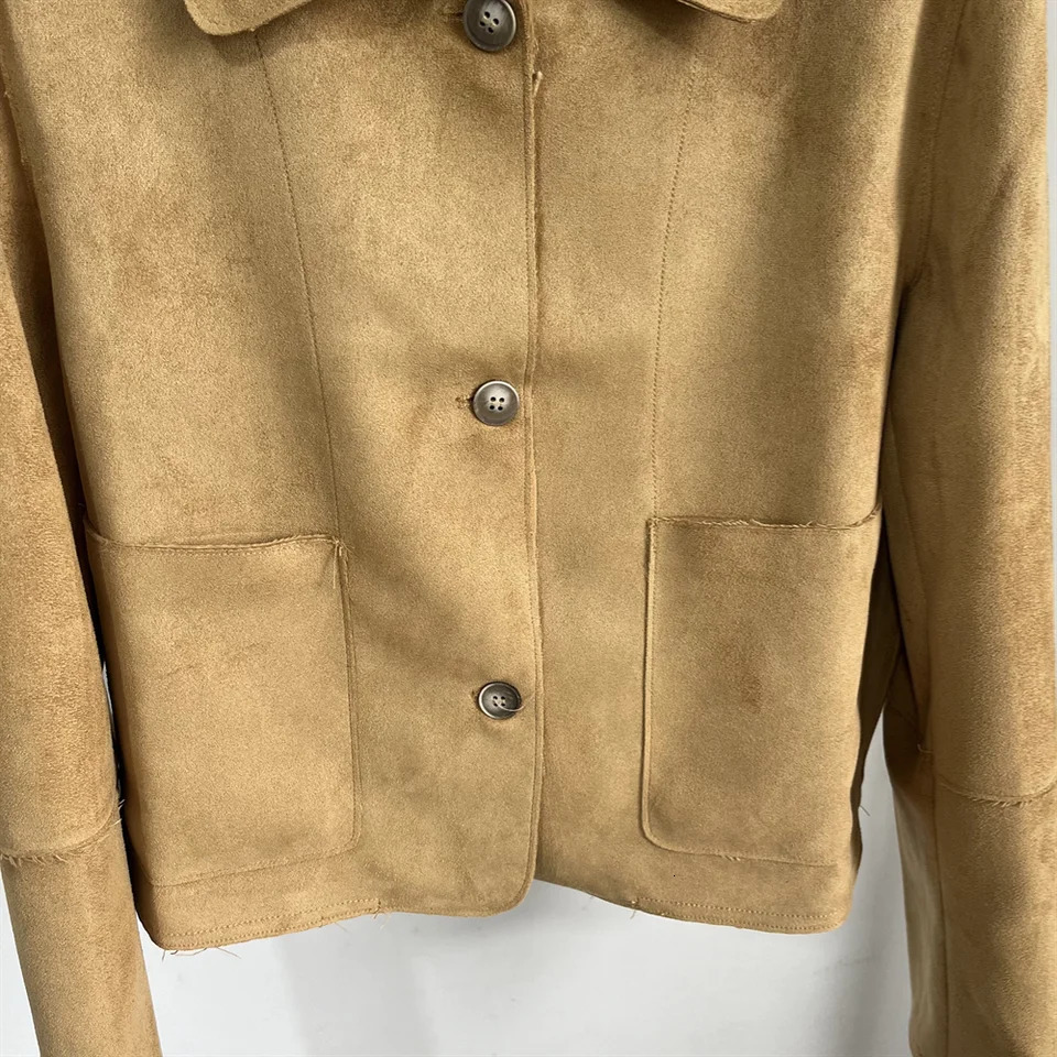 ZA Autumn Womens Fashionable Warm and Slim fit Casual Short Coat 241023